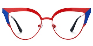 Wendi Cateye Red-Blue Glasses0