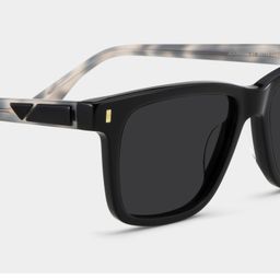 Travis Rectangle Black Glasses4
