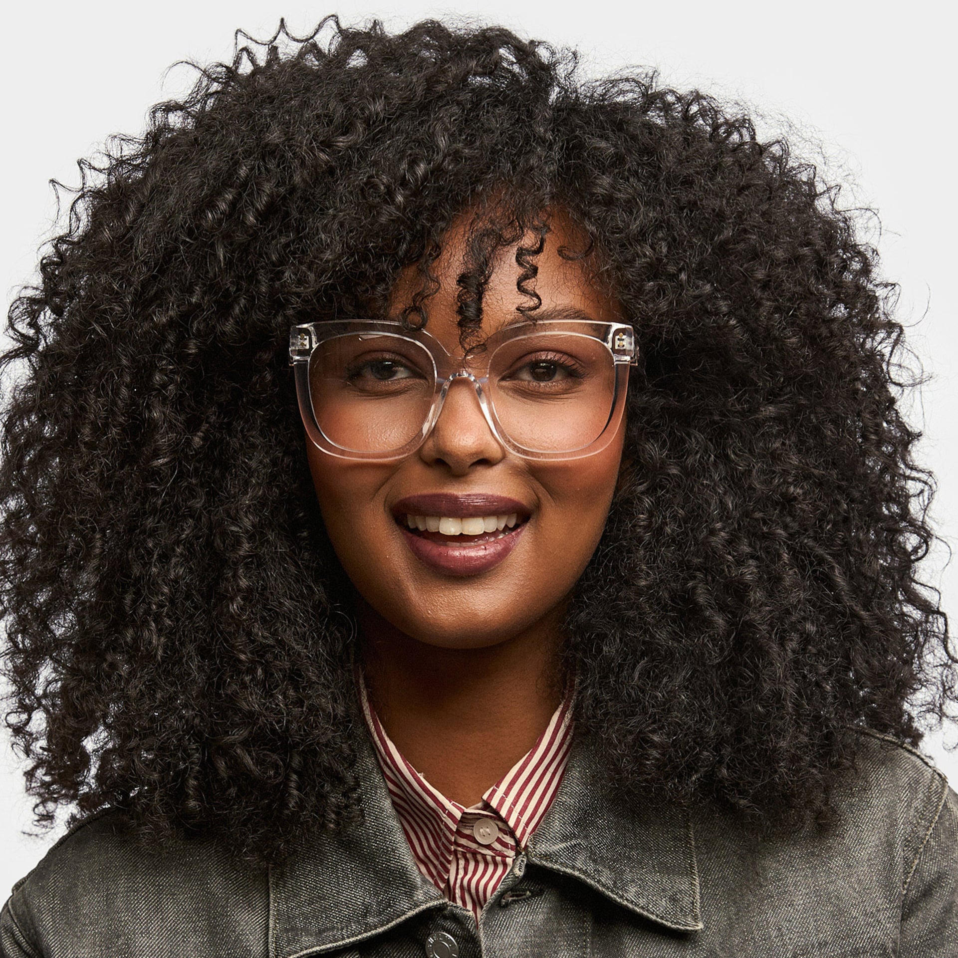 Ebony Square Crystal Clear Frame Glasses | Zeelool0