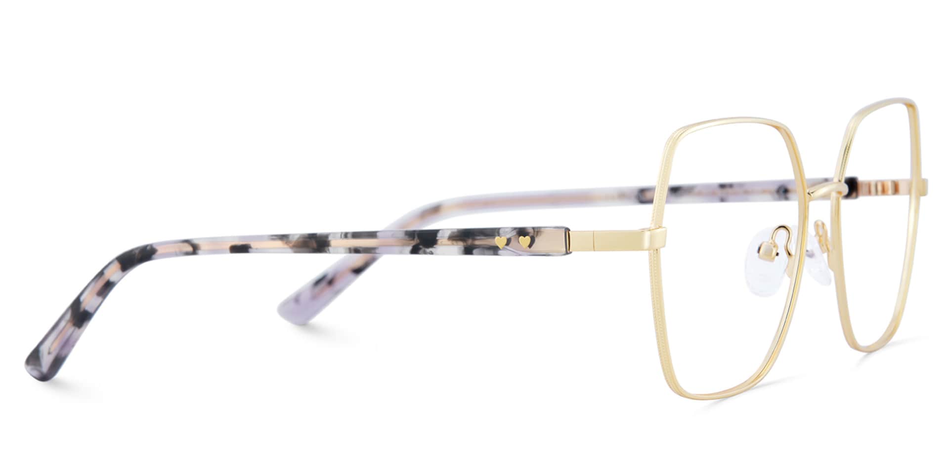 Billie Golden Geometric Prescription Glasses | Zeelool3
