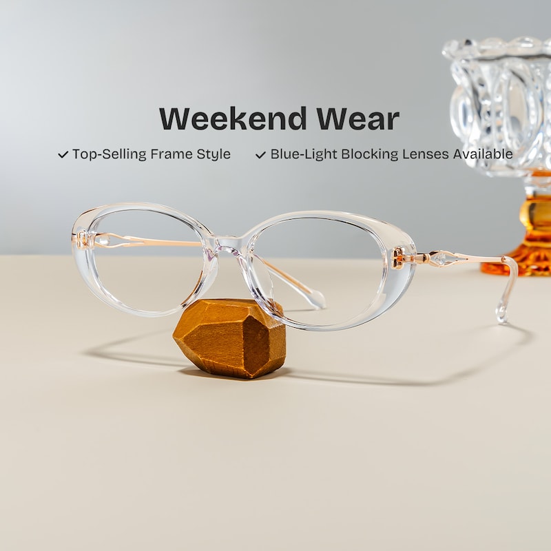 ZEELOOL Blaire Oval Crystal Glasses