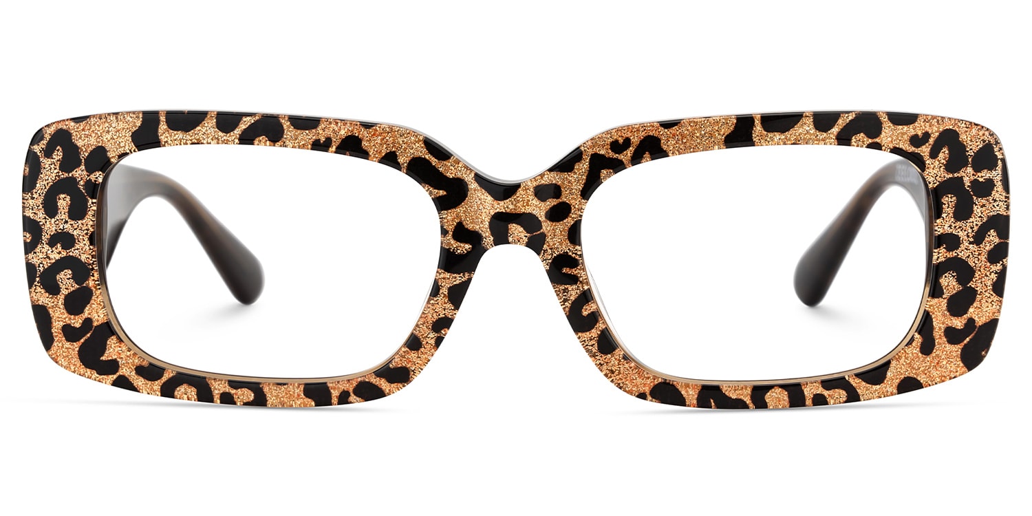 Jonas Rectangle Leopard Glasses