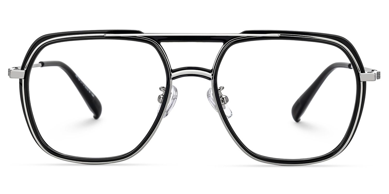 Black Vergie Aviator Frame Eyeglasses | ZEELOOL Canada0