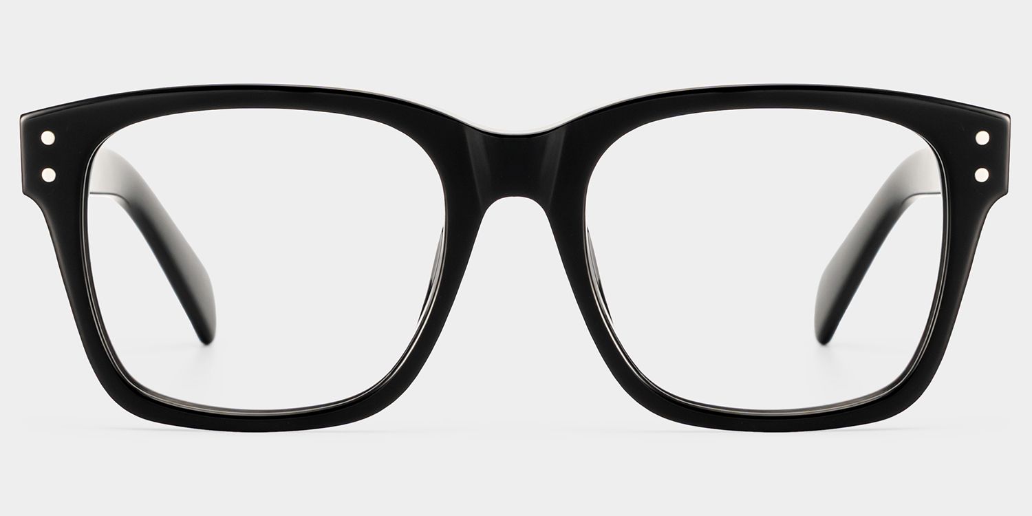 Fussell Square Black Full-Frame Glasses | Zeelool0