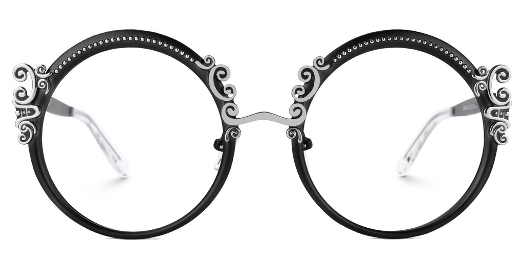 Nelida Round Black Glasses
