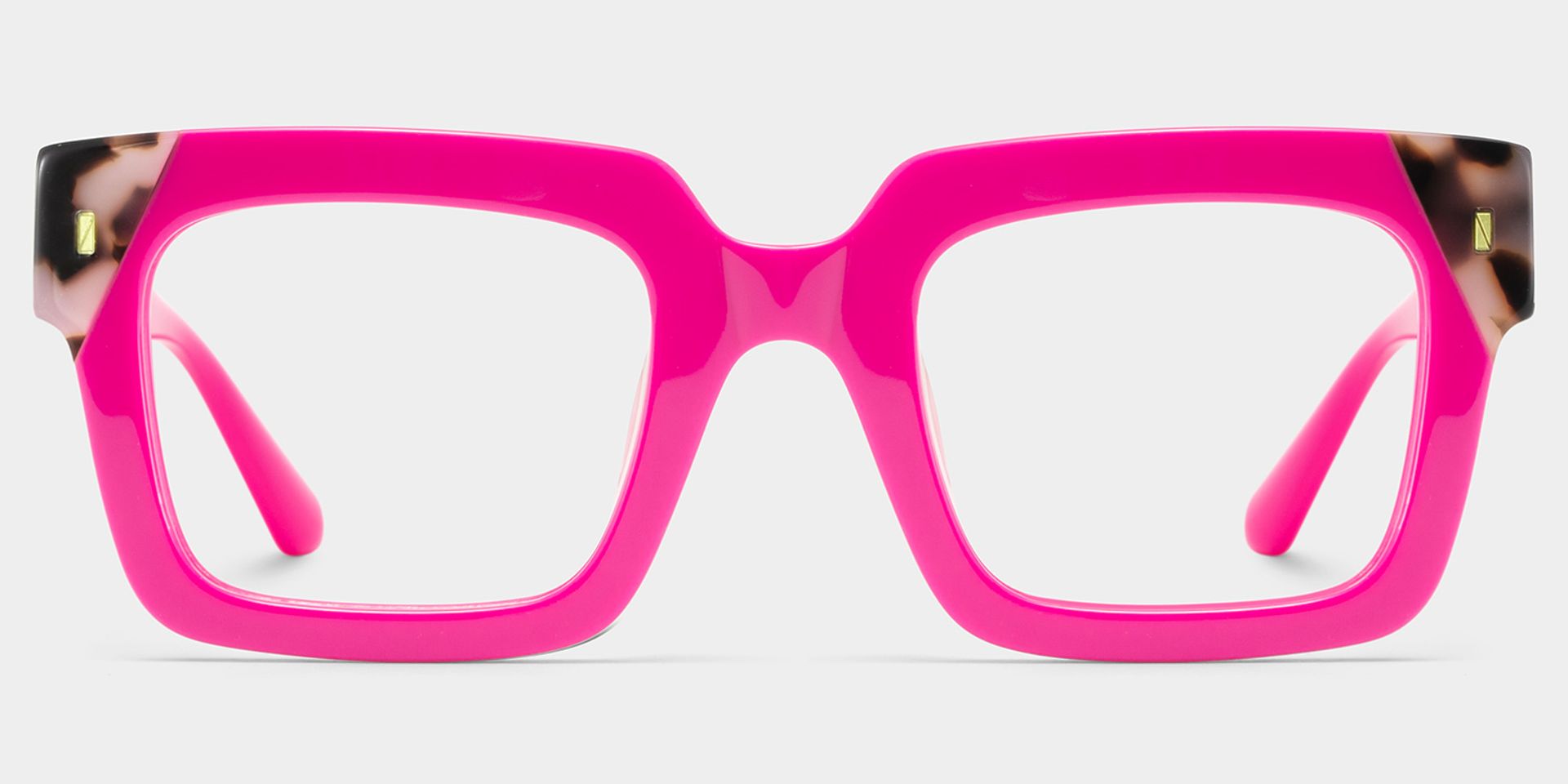 Square Pink Tortoise Eyeglasses- Sarah Acetate Frame Glasses1
