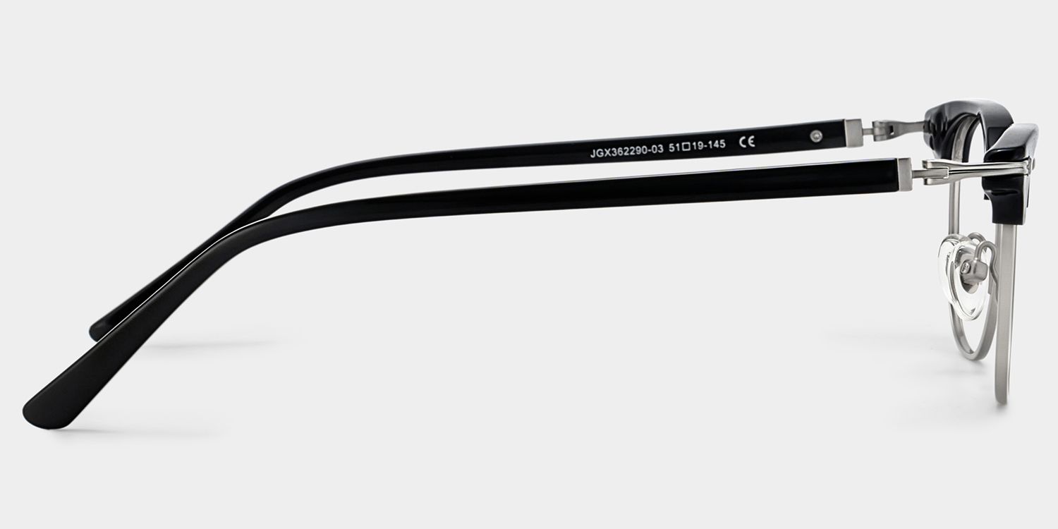 Capri Browline Black Frames Glasses for Men | ZEELOOL3