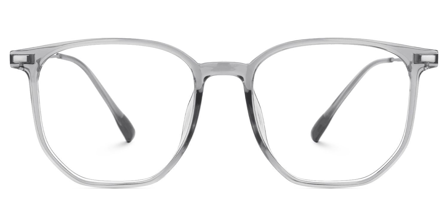 Bianca Mixed-Materials Geometric Gray Frame Glasses | Zeelool0