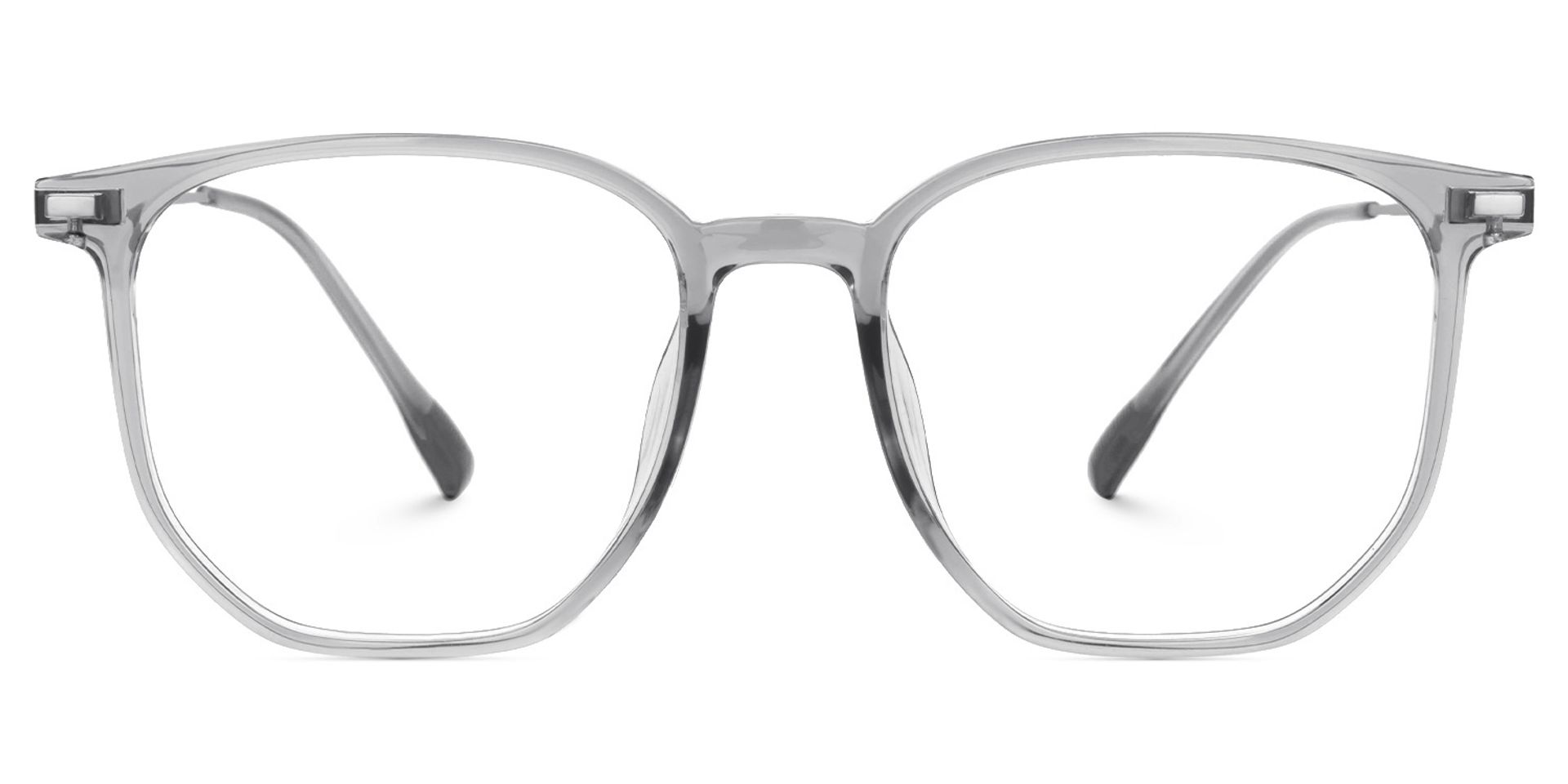 Bianca Mixed-Materials Geometric Gray Frame Glasses | Zeelool0