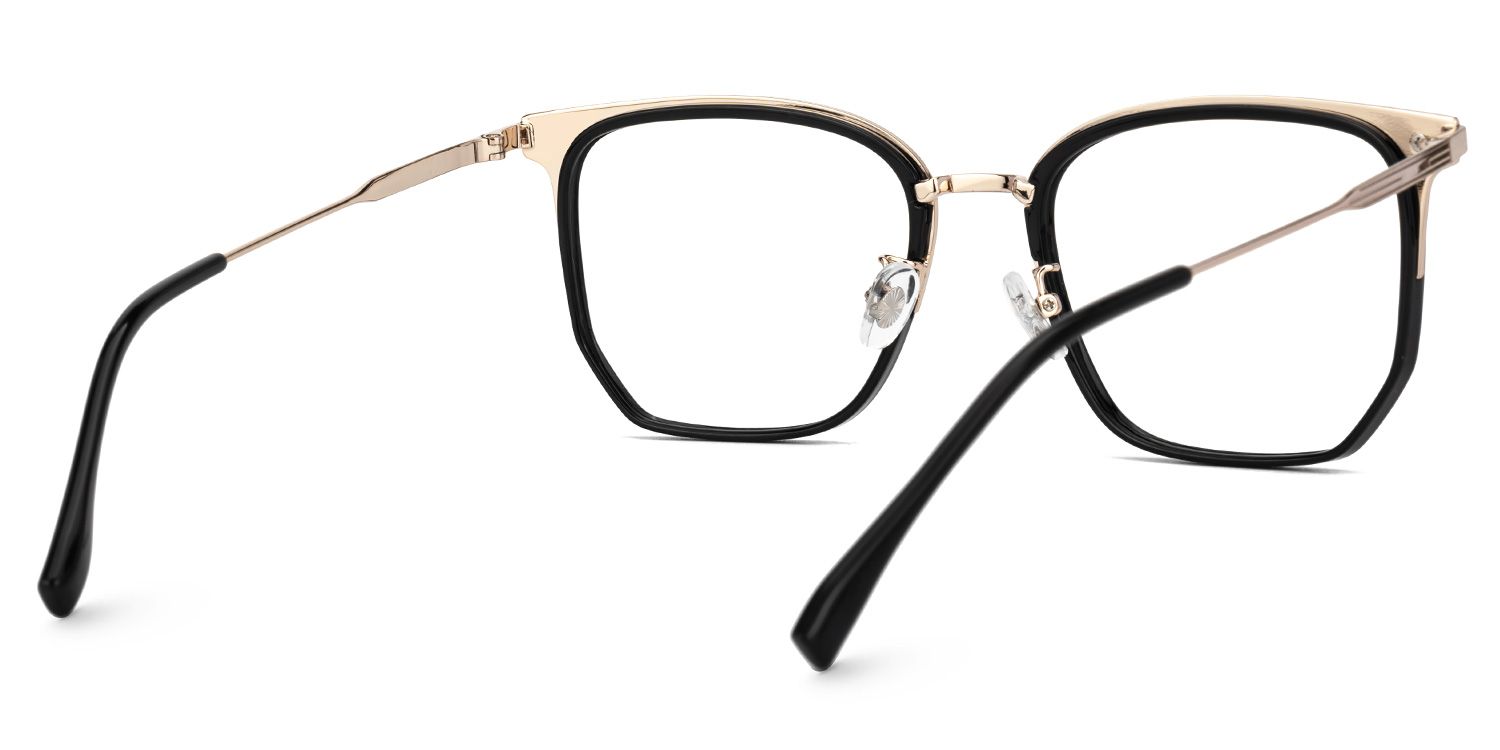 Roque Mixed-material Geometric Black Frame Glasses | Zeelool3