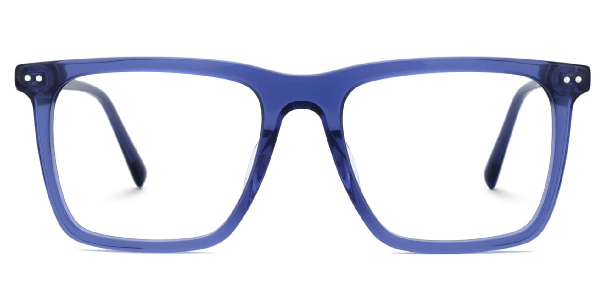 Men's Blue Frame Glasses With Square Shape0