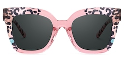 Malcolm Square PinkLeopard Glasses0
