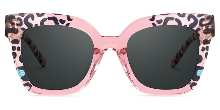 Malcolm Square PinkLeopard Glasses