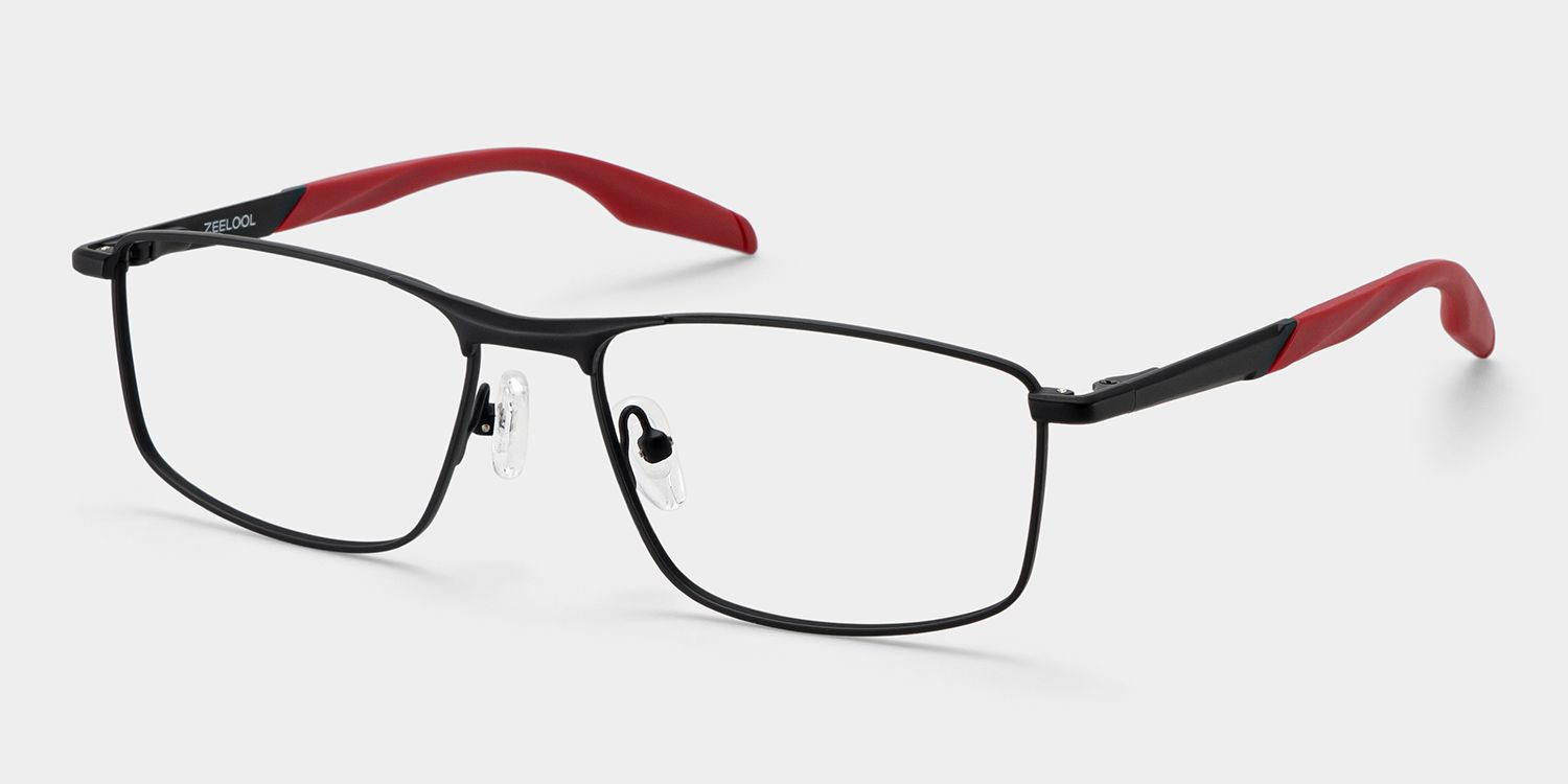 Scout Rectangle Black Frame Glasses for Men | ZEELOOL2