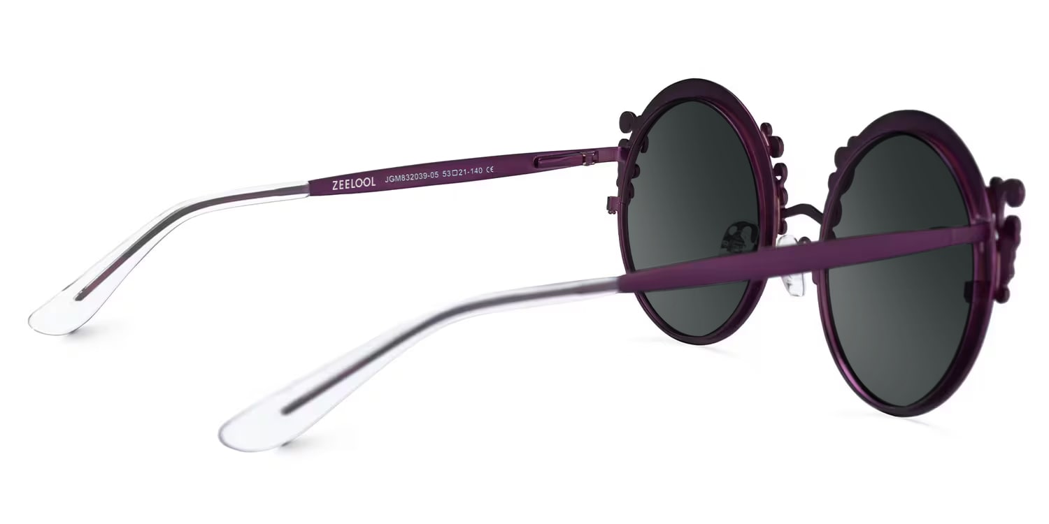 Nelida Round Purple Glasses3