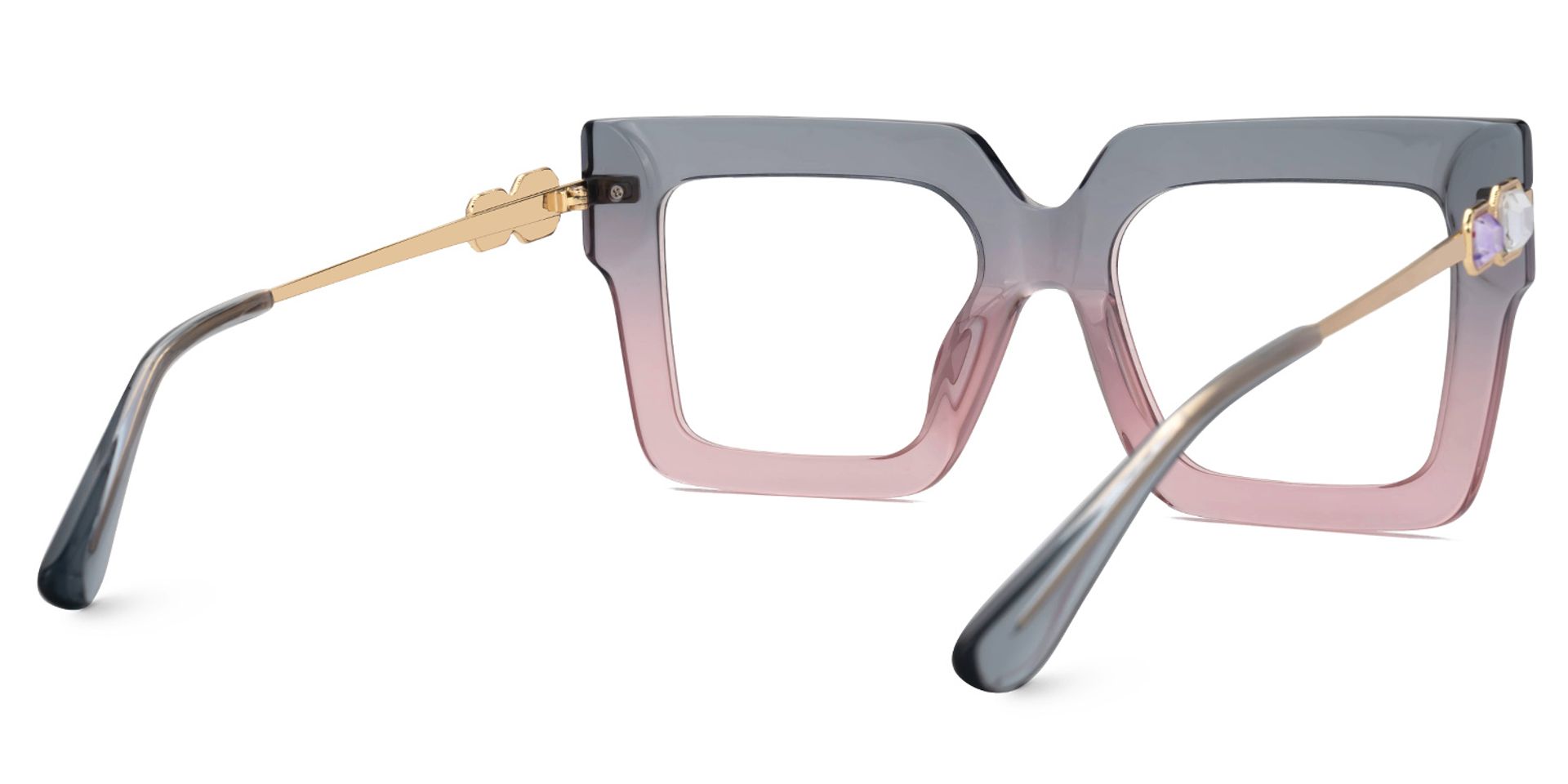 Radic Pink and Grey Designer Glasses with Square Frames3
