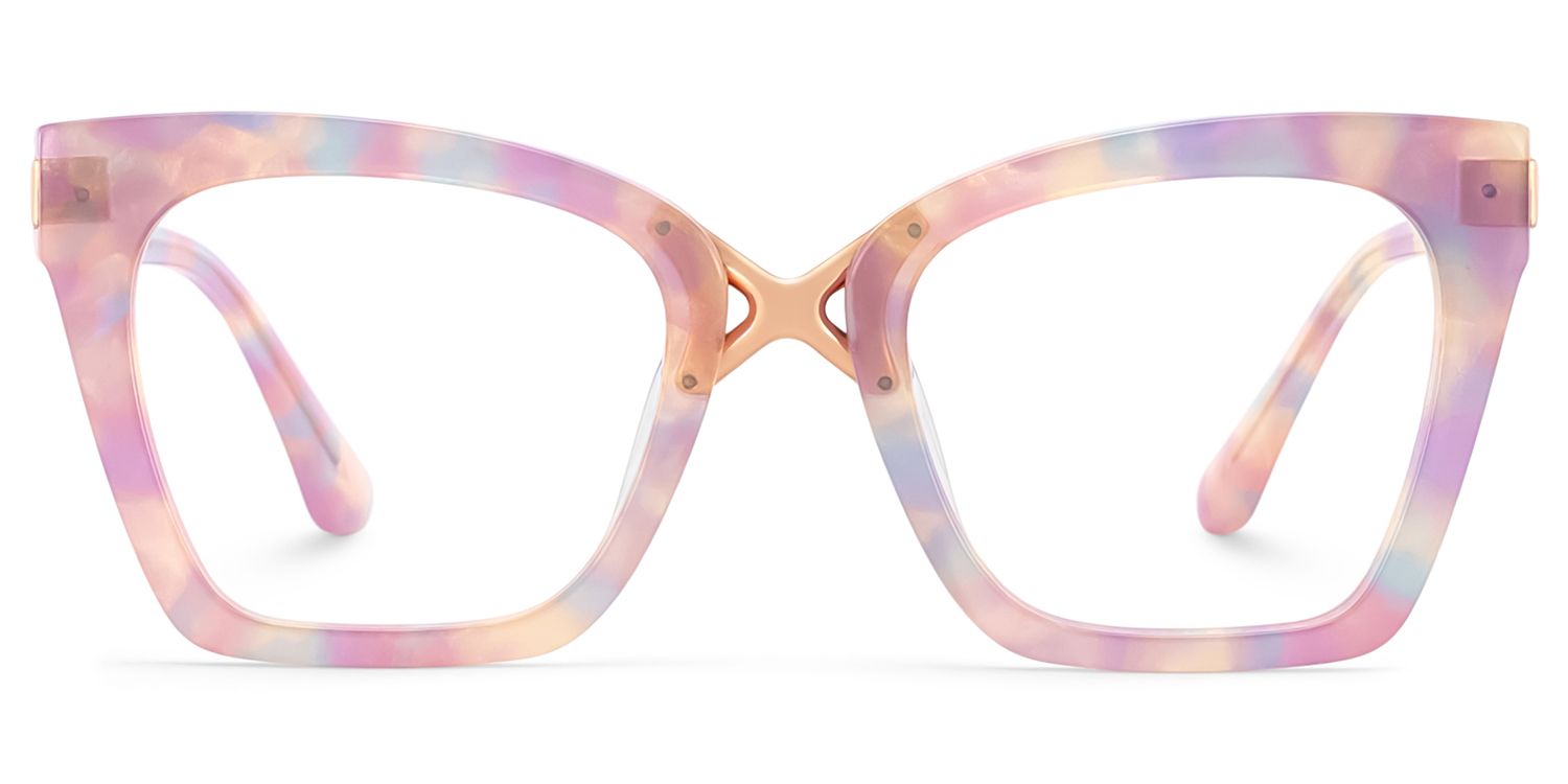 Darlyn Soft Pink Glasses in Cateye Full-Frame | Zeelool