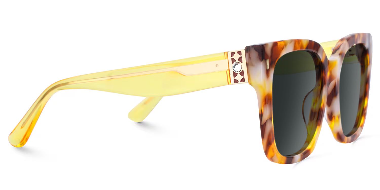 Designer Scicluna Sunglasses in Full-frame With Transparent Yellow Temples2
