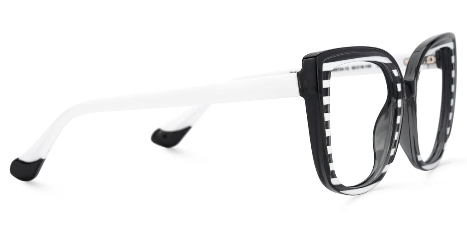 Fenn Cateye Black White Glasses4