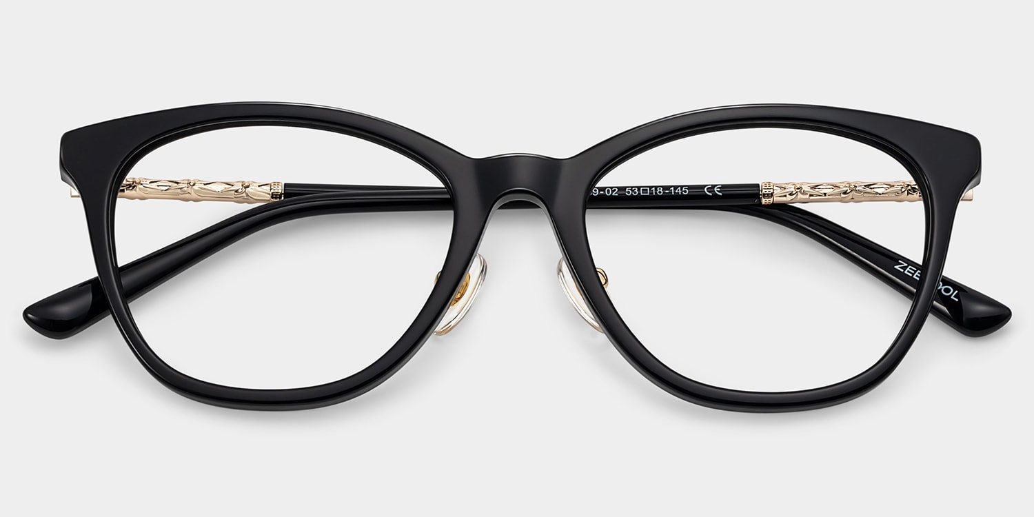 エルセーヌ555SSXStickプラス April Black Frame Glasses with Cat eye Frame Online | ZEELOOL
