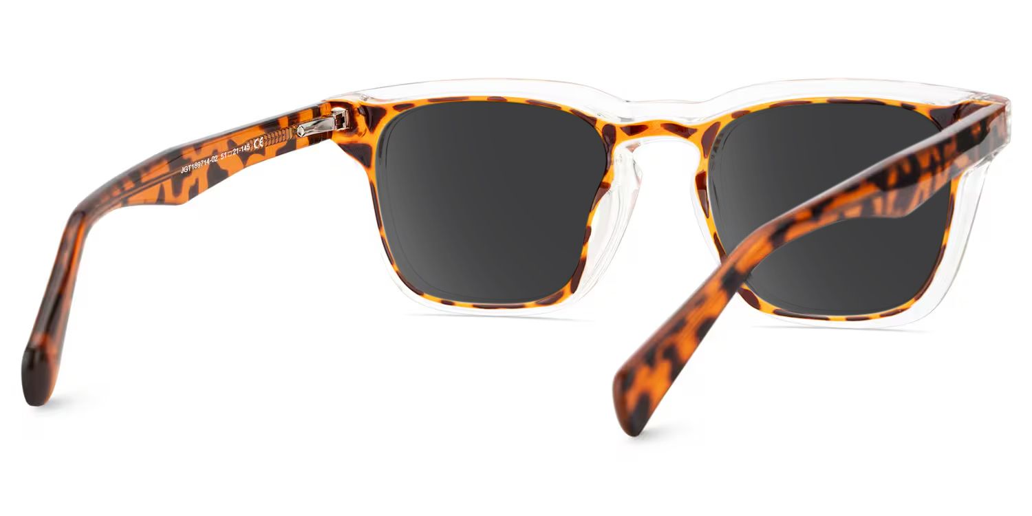 Tr90 Eyeglasses Frames With Rectangle Shape and Tortoise Color4