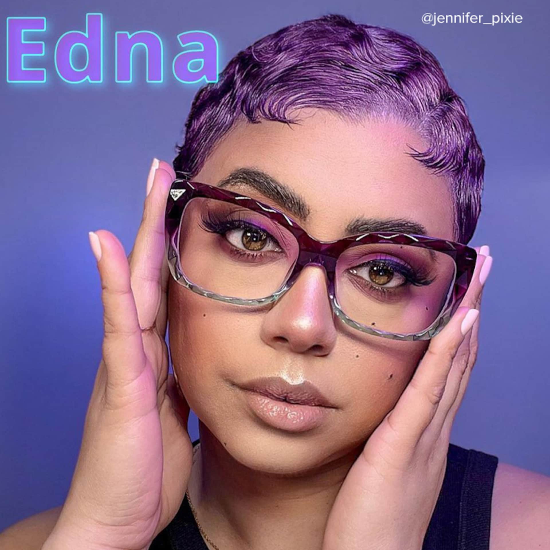Edna Cateye Purple-Green Glasses4