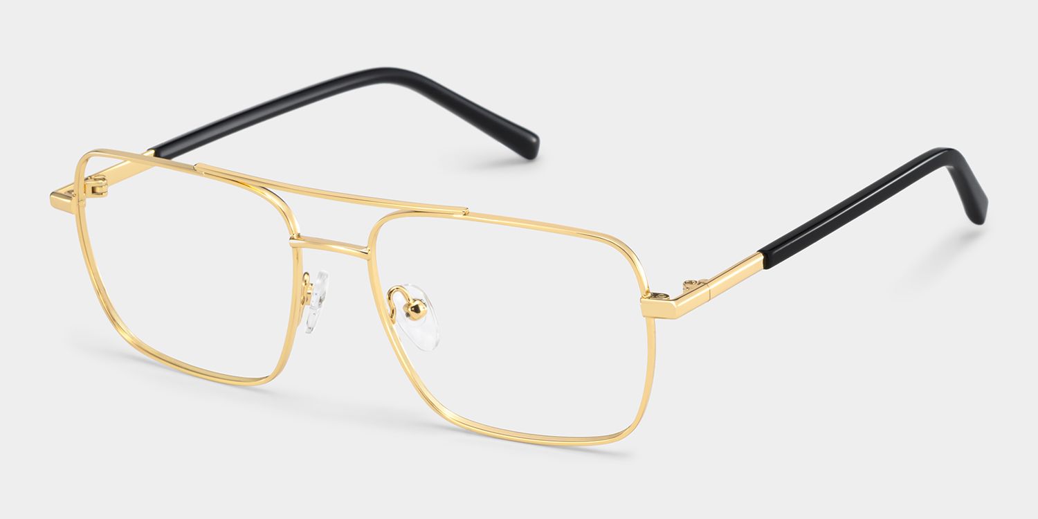 Iris Gold Frame Glasses with Aviator Frame Online | ZEELOOL4