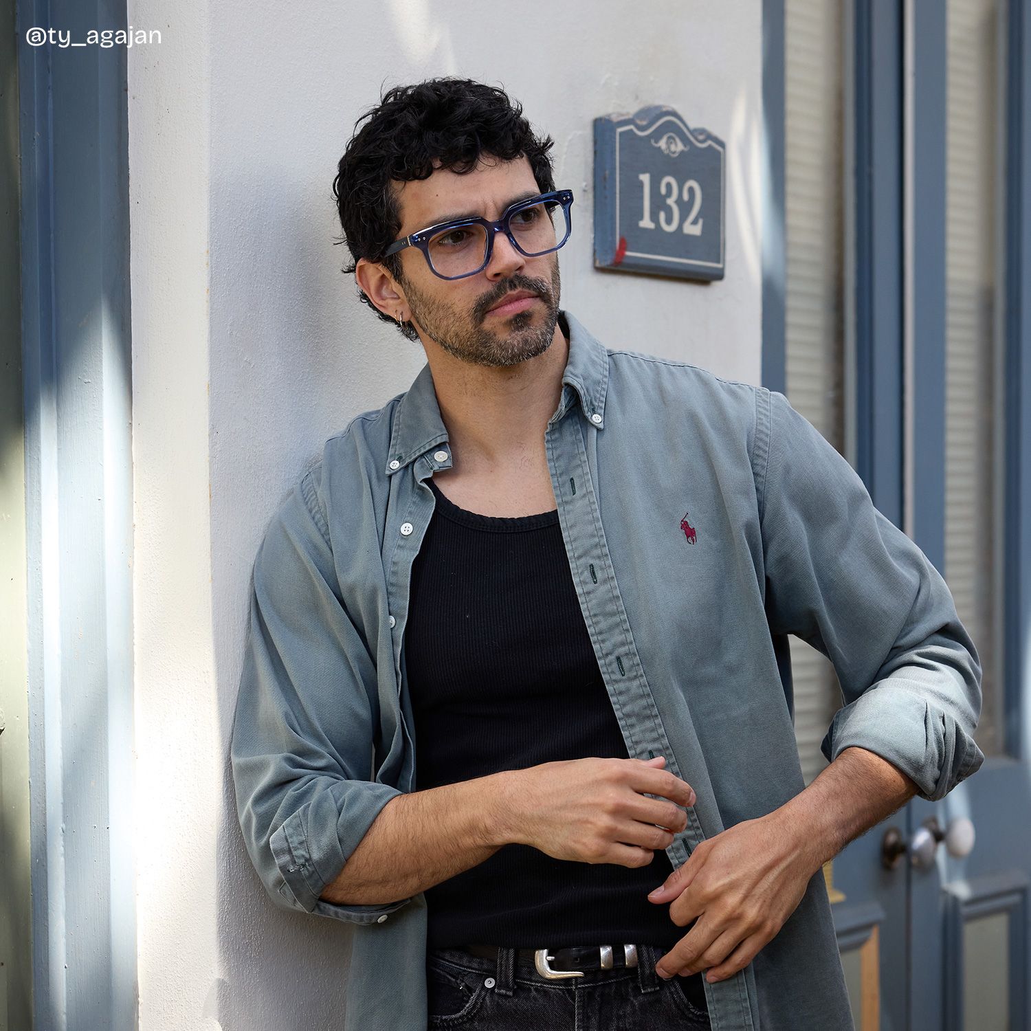 Michael Blue Square Glasses for Men | ZEELOOL7