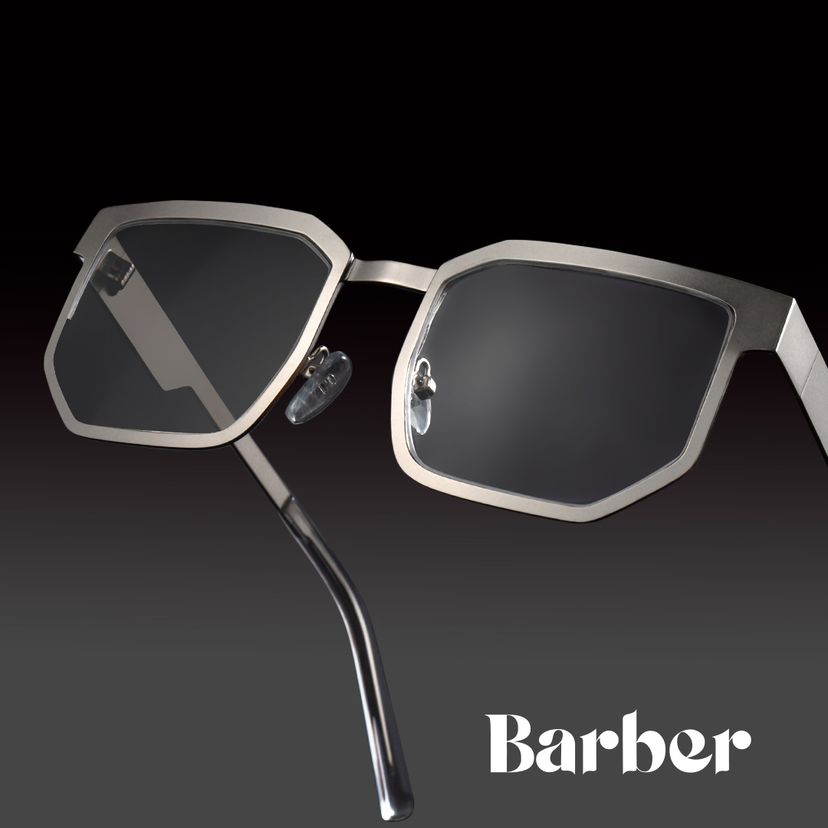 Barber Geometric Silver Glasses