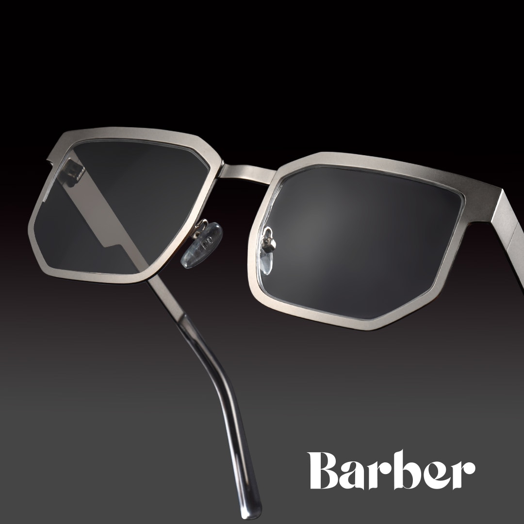 Barber Geometric Silver Glasses