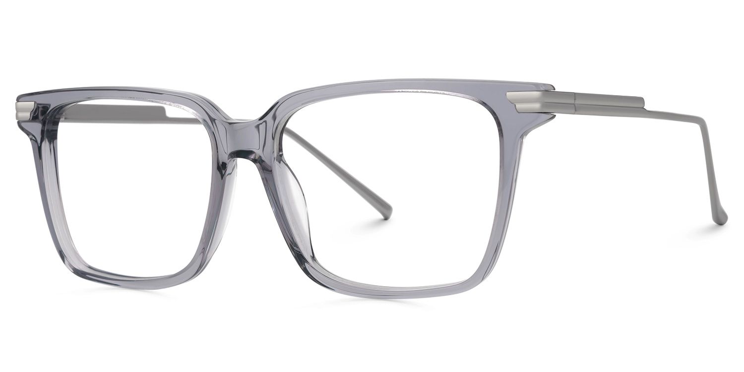 Viixen Rectangle Gray Frame Glasses | Zeelool1