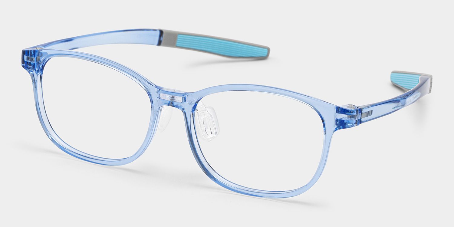 Cody Rectangle Clear Blue Glasses2