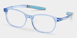 Cody Rectangle Clear Blue Glasses2