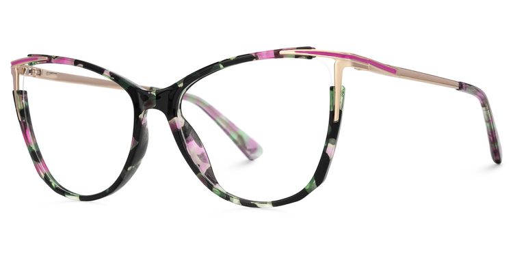 Yomary Cateye Green-Floral Glasses