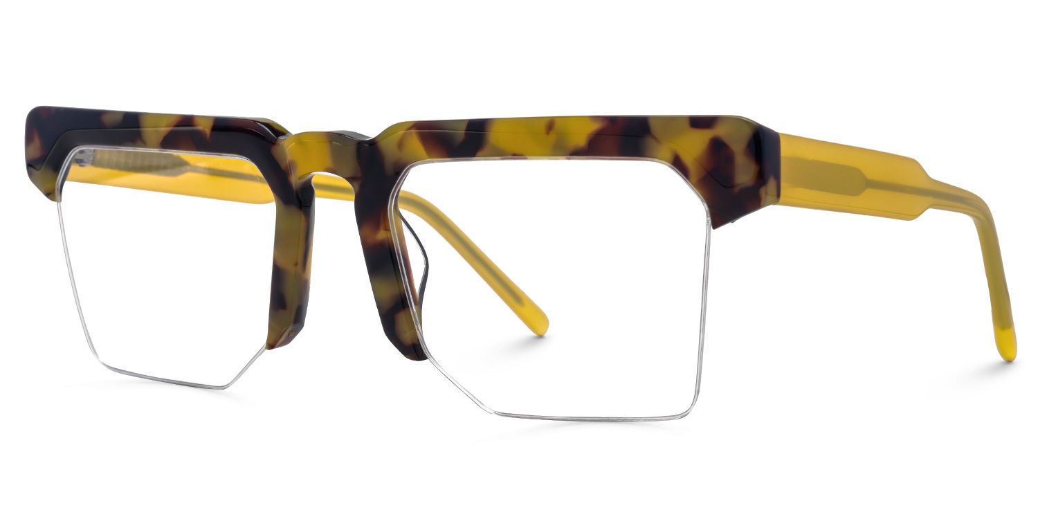 Myles Designer Eyeglasses in Browline Tortoise Frame1