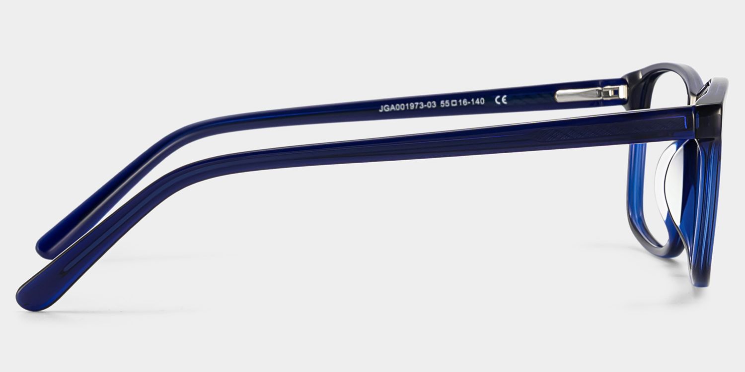 Connie Blue Rectangle Acetate Frame Glasses for Men | ZEELOOL3