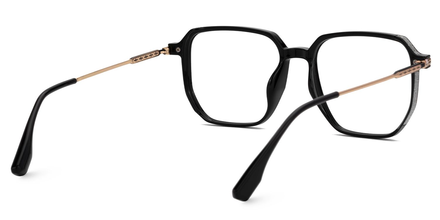 Nesbitt Mixed-Materials Geometric Black Frame Glasses | Zeelool3