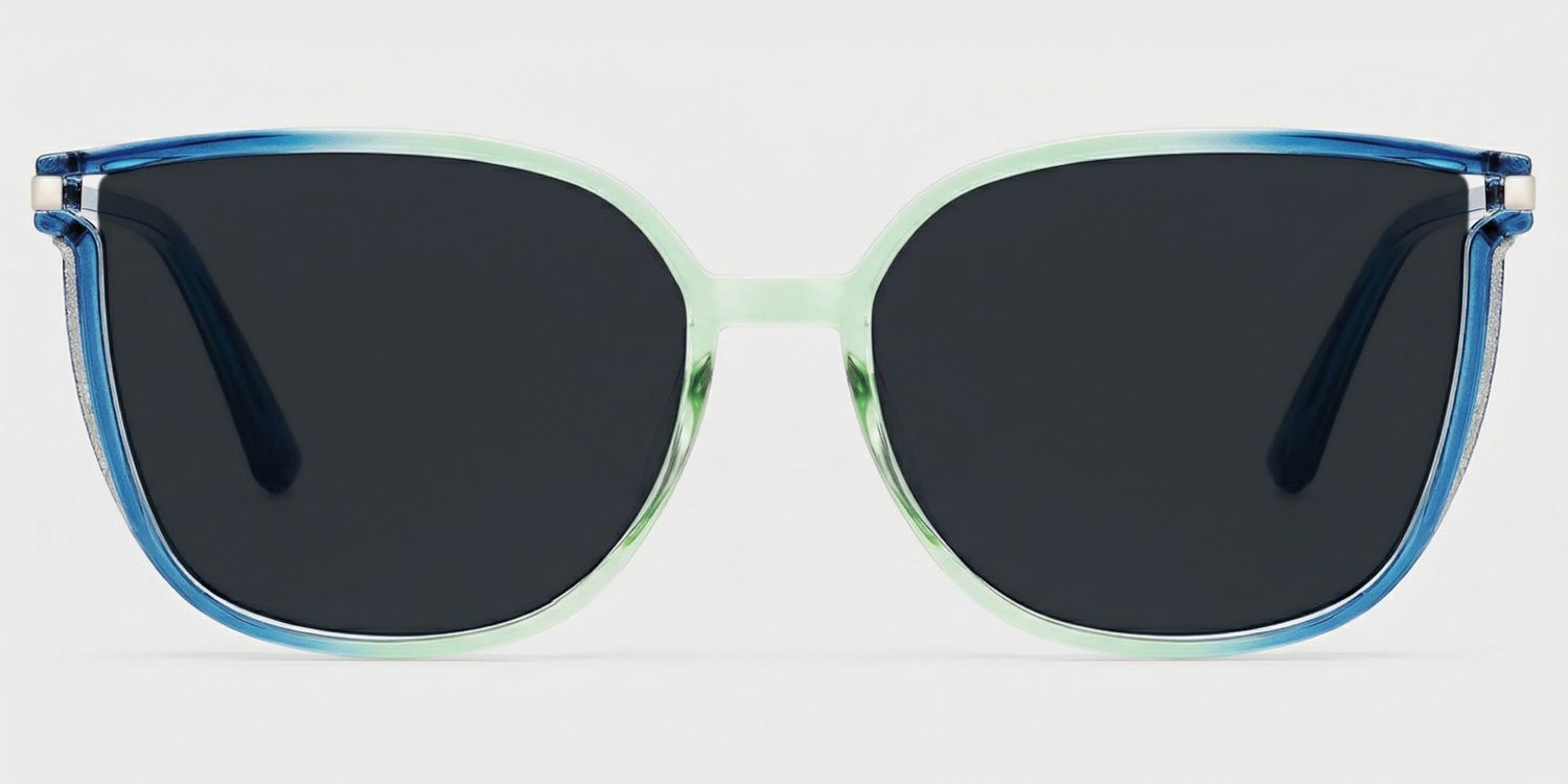 Rodz Square Blue-Green Prescription Sunglasses | ZEELOOL0