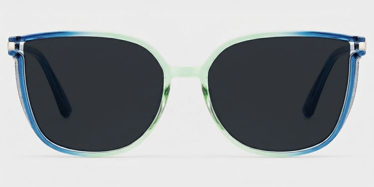 Rodz Blue-Green Square Sunglasses