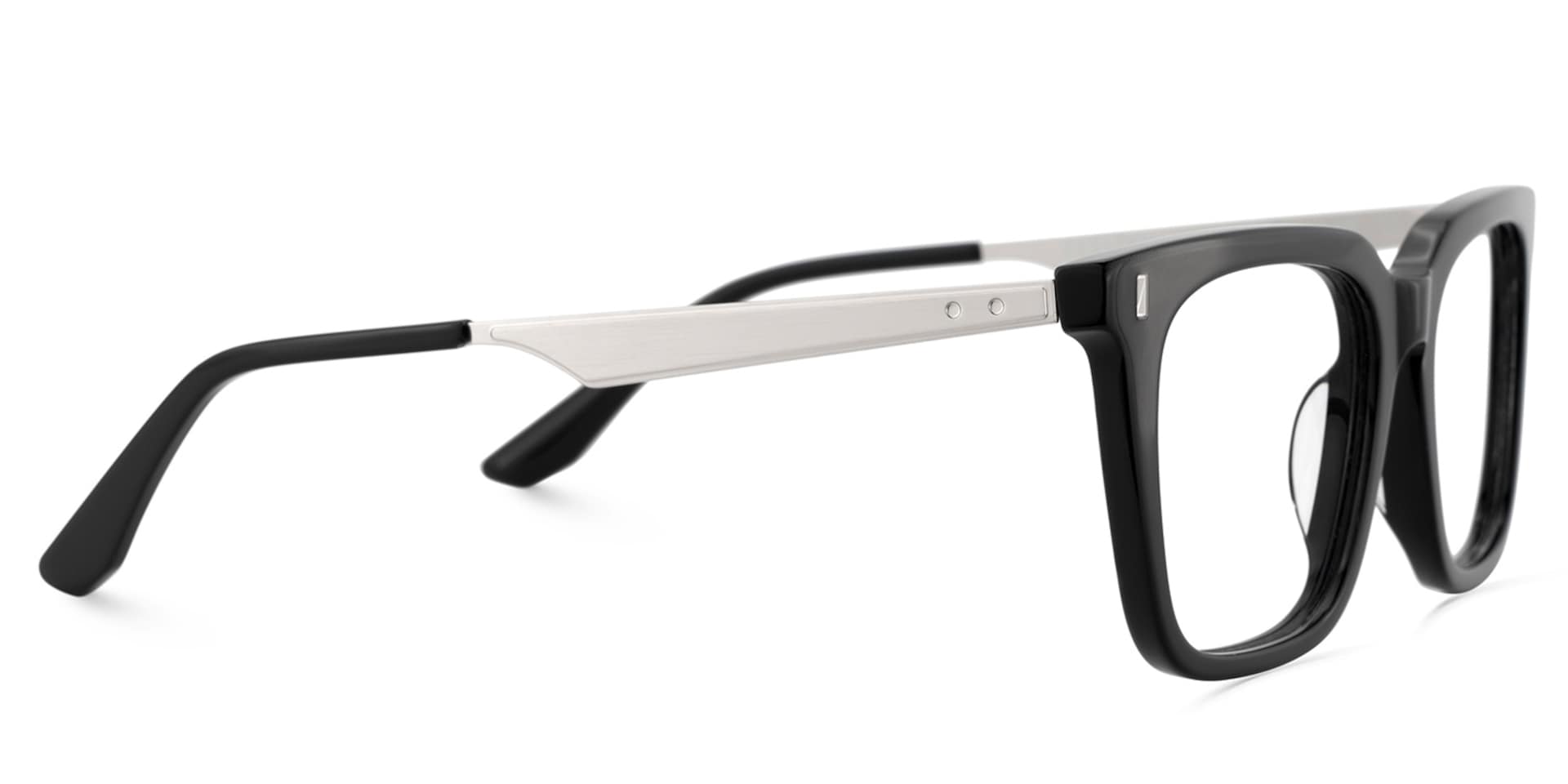 Brook Black Rectangle Prescription Glasses | Zeelool4