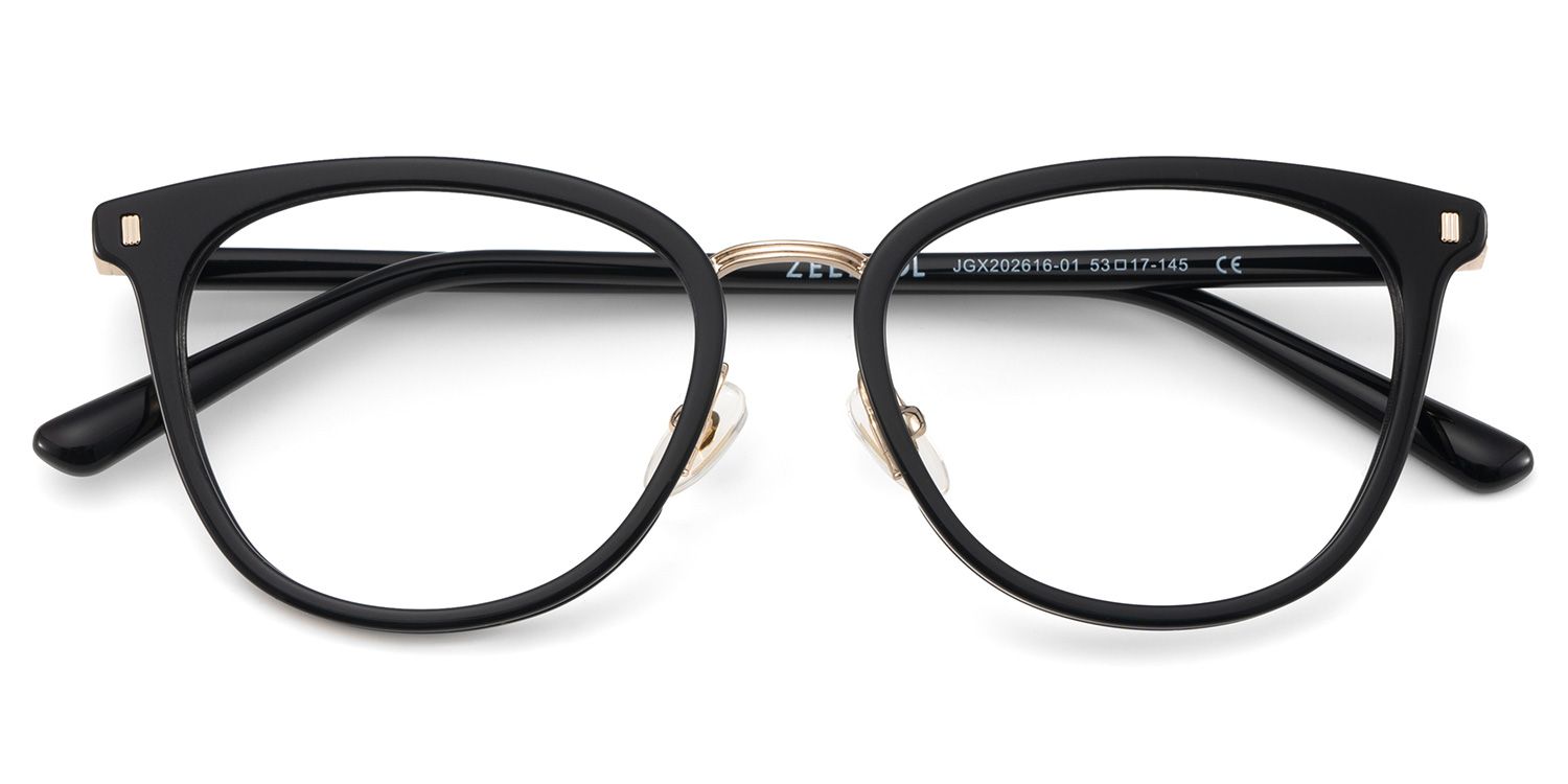Caden Eyeglasses in Round Black Frame | Zeelool5