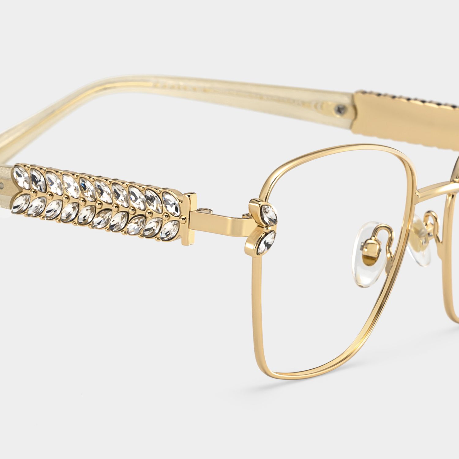 Rectangle Gold Eyeglasses- Ellie Metal Frame Glasses5