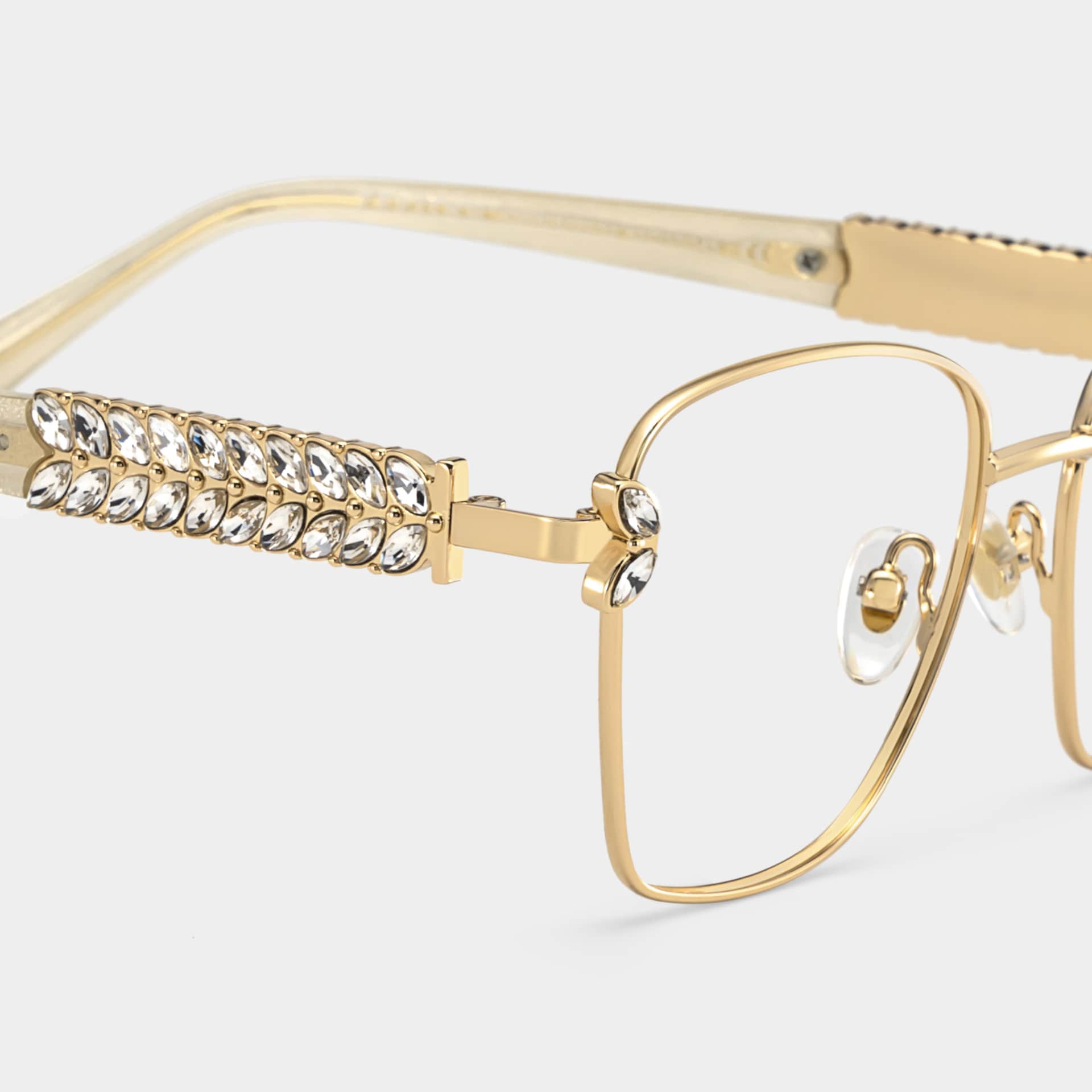 Rectangle Gold Eyeglasses- Ellie Metal Frame Glasses5
