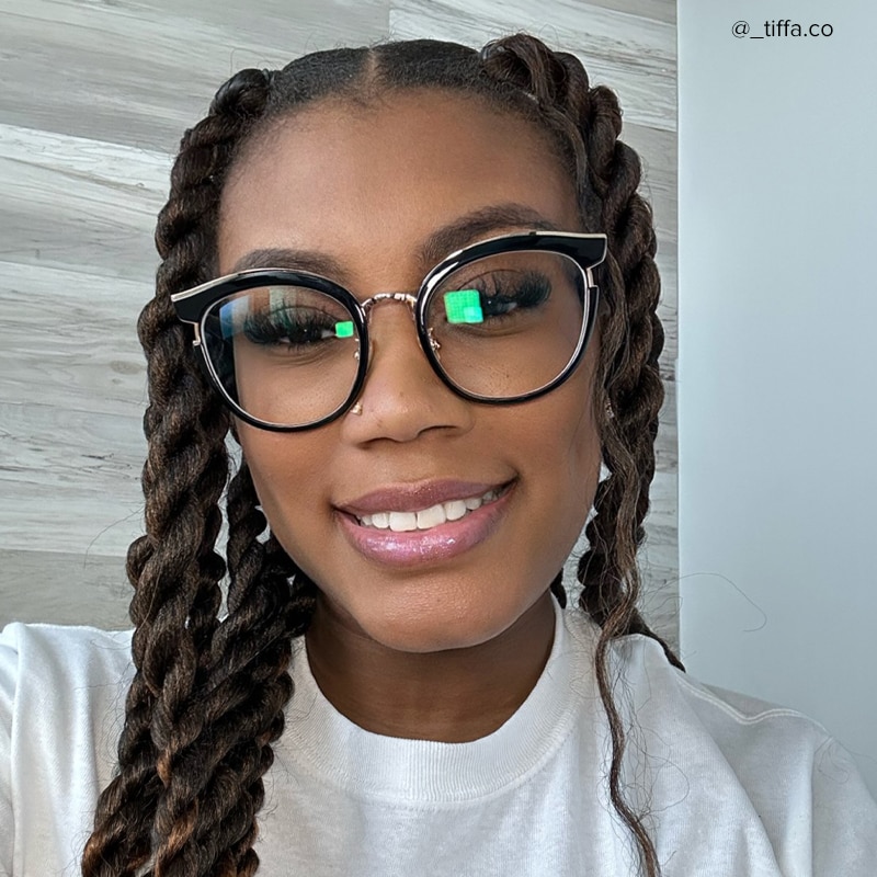 Laraine Cat Eye Black Glasses6