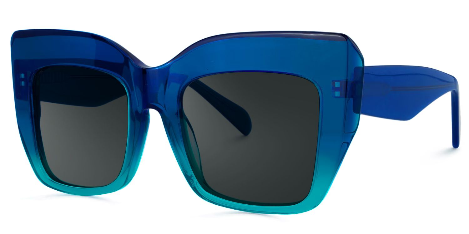 Charmaine Blue-Green Frame Sunglasses | Zeelool Optical1