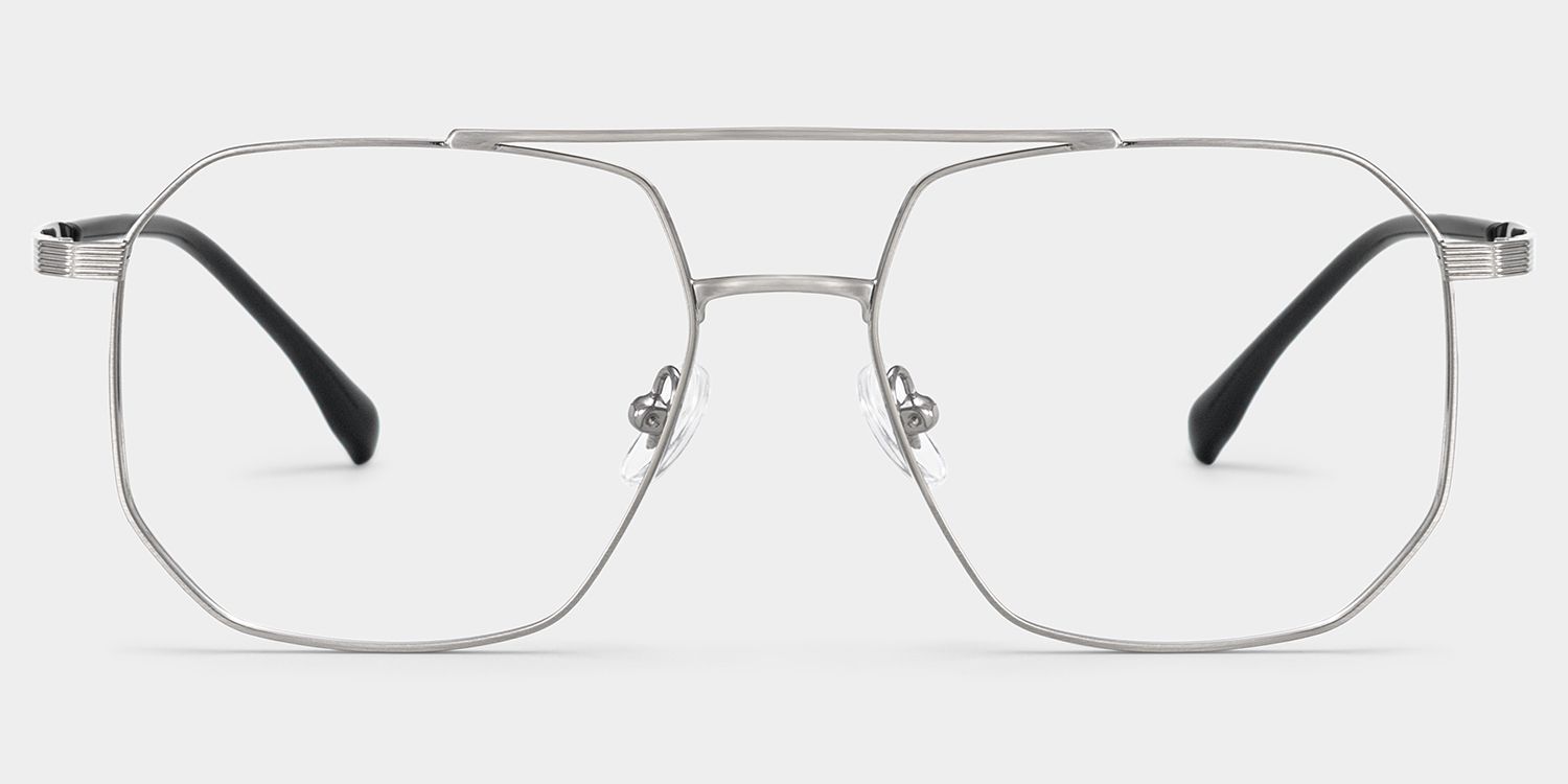Logan Silver Frame Glasses with Aviator Frame Online | ZEELOOL