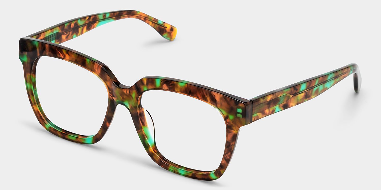 Xion Green-Tortoise Square Frames Glasses | Zeelool2