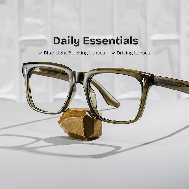 ZEELOOL Fletcher Rectangle Brown Glasses
