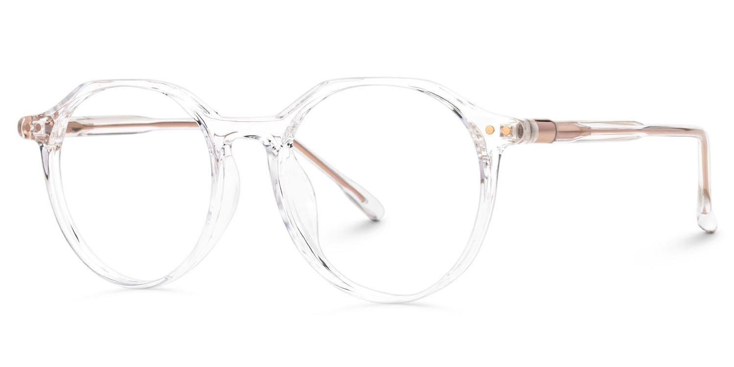 Round Tilly Crystal Color Frame Glasses | Zeelool1