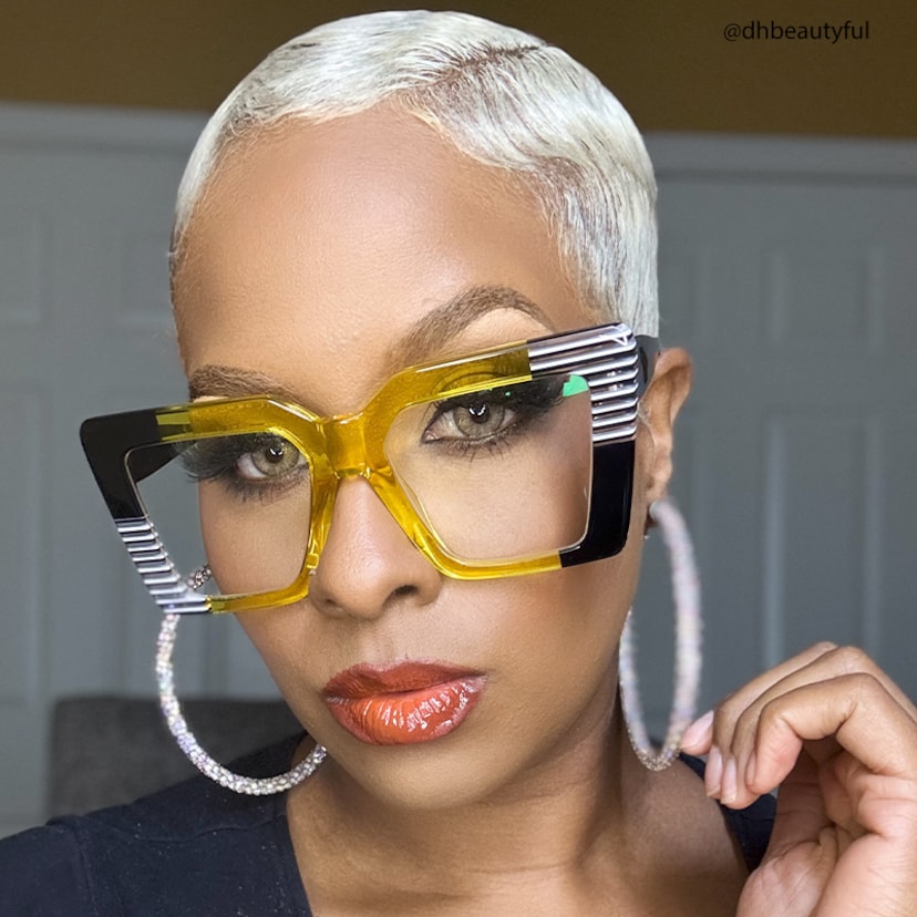 Shamika Rectangle Yellow Glasses